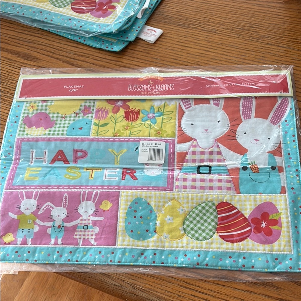 Colorful Easter Bunny Placemats qty 5
